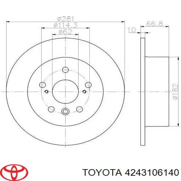 4243106140 Toyota диск гальмівний задній