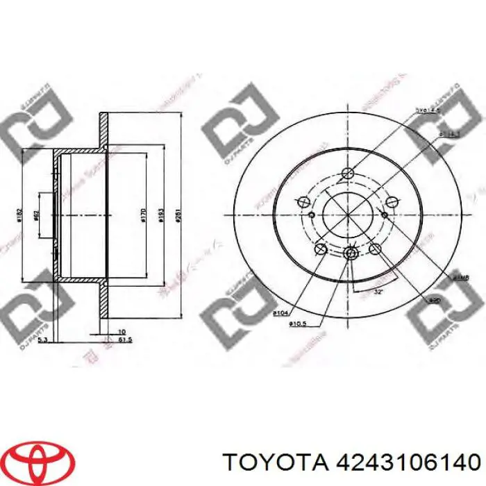 Задні дискові гальма Toyota 4243106140 ціна, від 38.71 USD