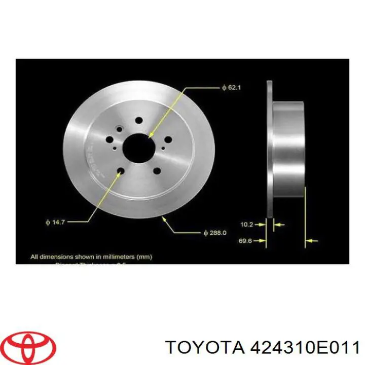 Задні дискові гальма Toyota 424310E011 ціна, від 29.52 USD
