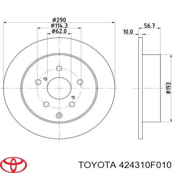Задні дискові гальма Toyota 424310F010 ціна, від 46.39 USD