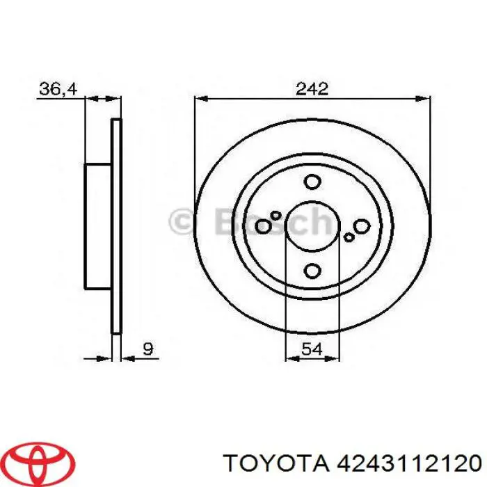 Диск гальмівний задній 4243112120 Toyota