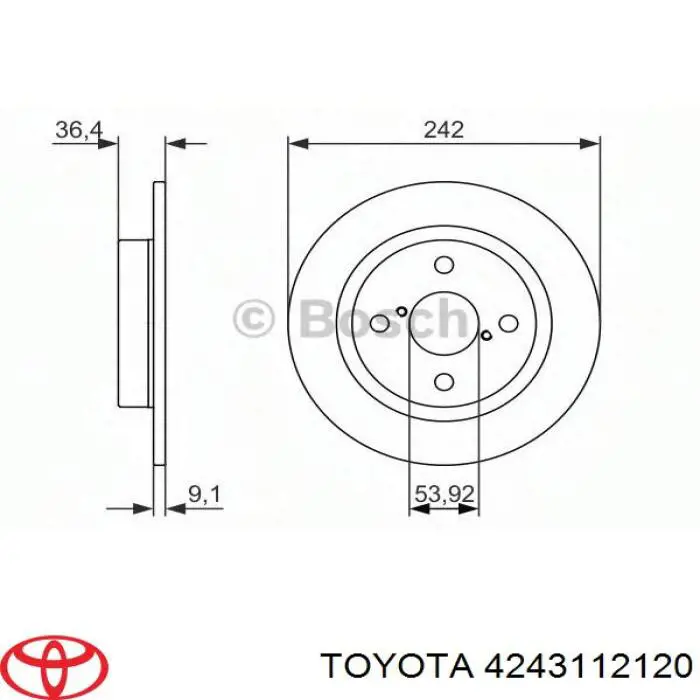 Гальмівні диски 4243112120 Toyota