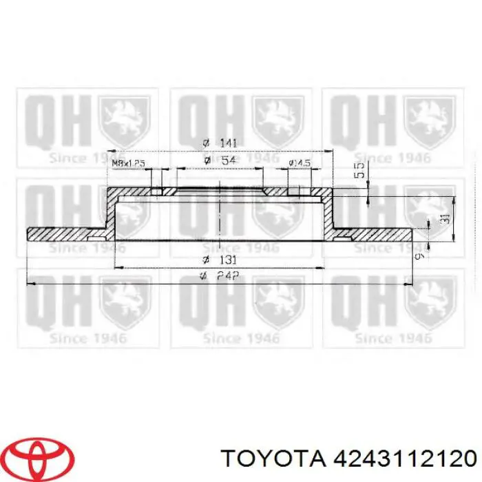 Диск гальмівний задній Toyota Corolla 