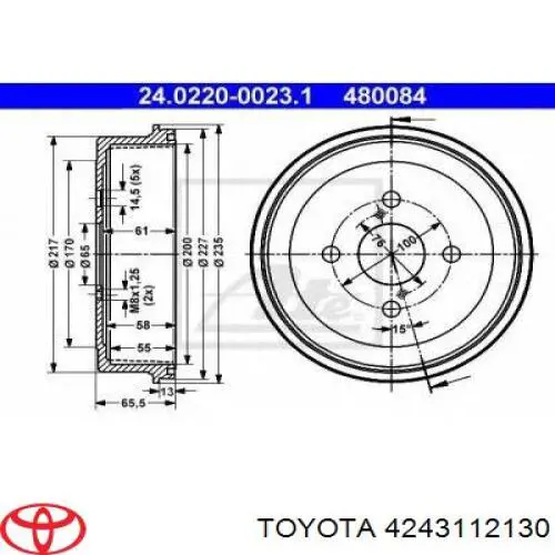 4243112130 Toyota Барабан гальмівний задній