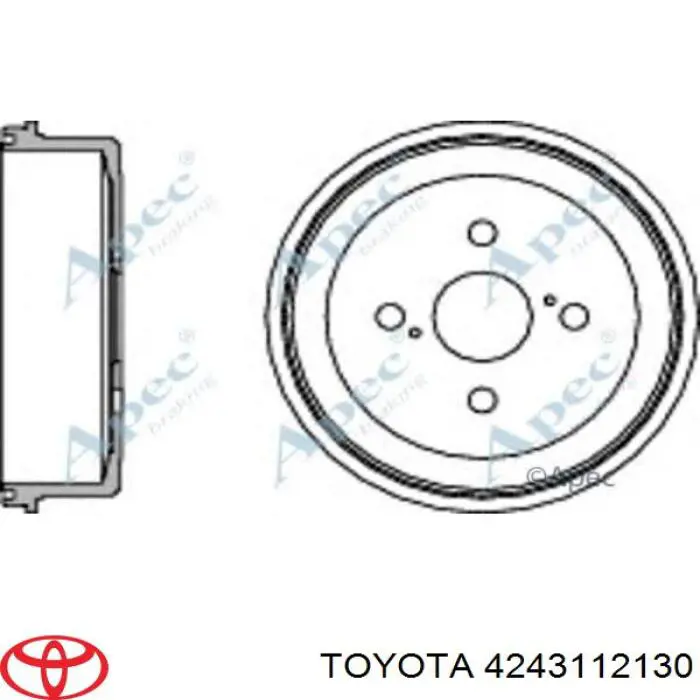 Барабан гальмівний задній Toyota 4243112130 ціна, від 31.08 USD