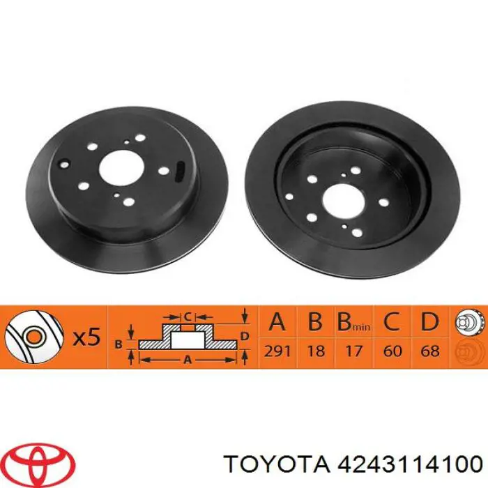 4243114100 Toyota диск гальмівний задній