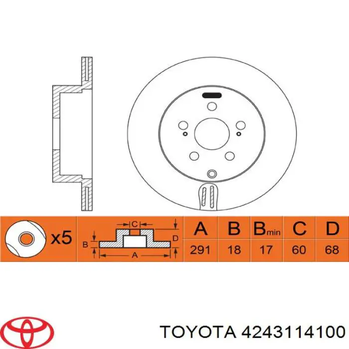 Задні дискові гальма Toyota 4243114100 ціна, від 32.59 USD