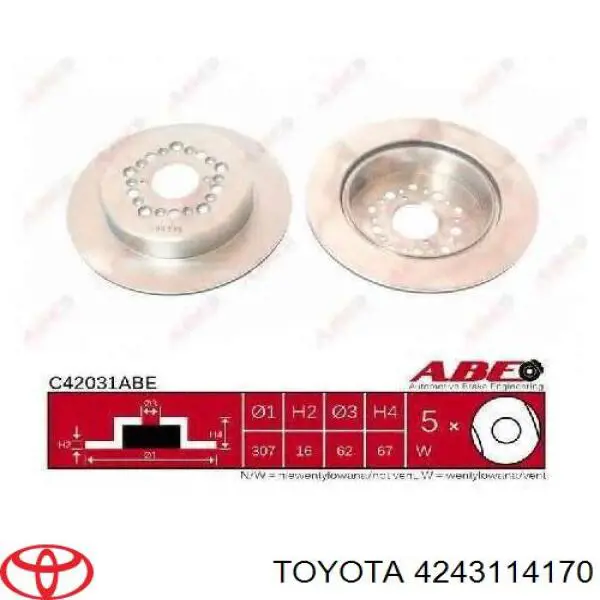 Задні дискові гальма Toyota 4243114170 ціна, від 40.42 USD