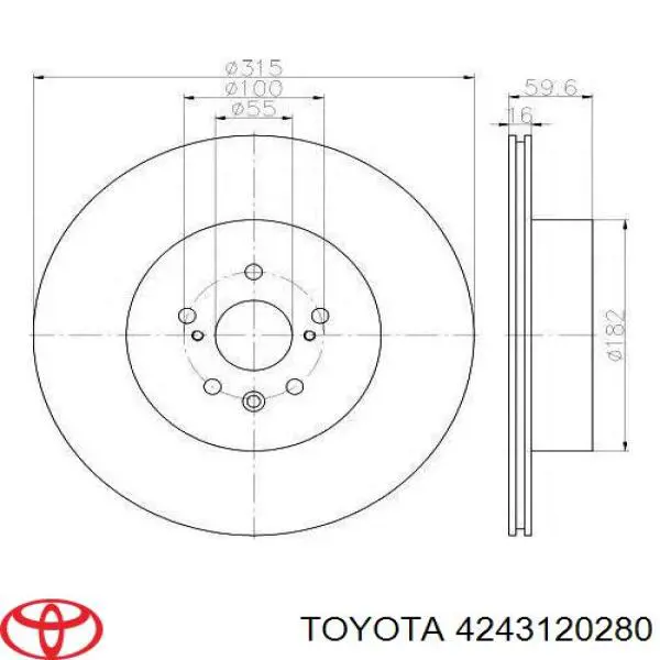 Задні дискові гальма Toyota 4243120280 ціна, від 48.88 USD