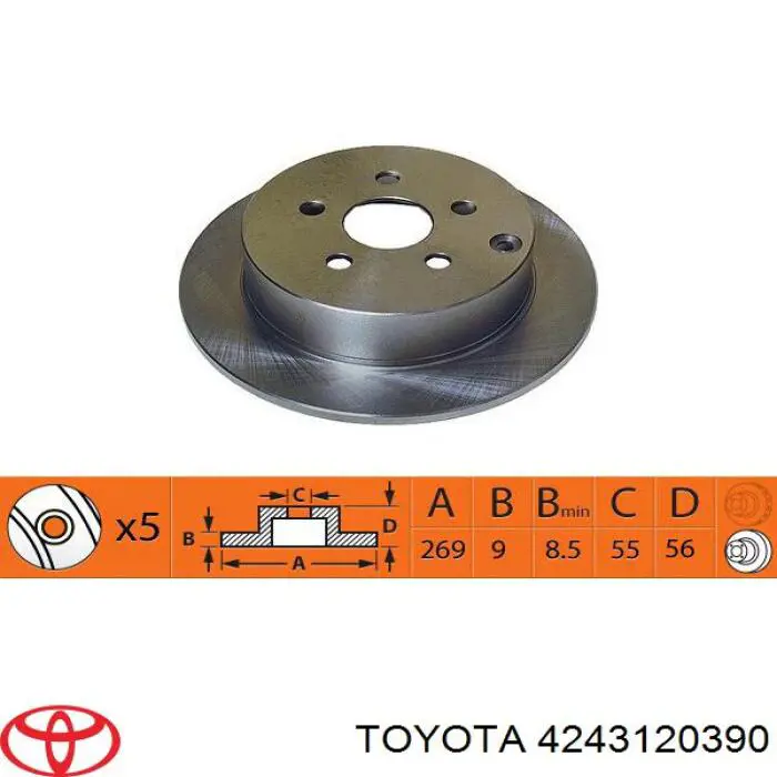 Задні дискові гальма Toyota 4243120390 ціна, від 26.51 USD