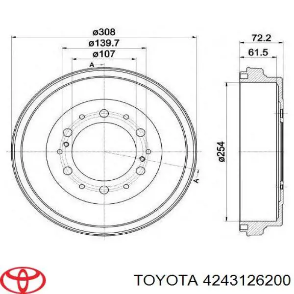 4243126200 Toyota Барабан гальмівний задній
