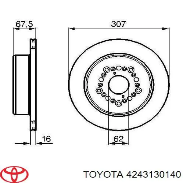 Диск гальмівний задній 4243130140 Toyota