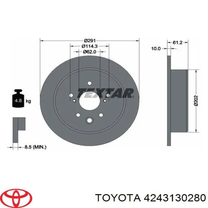 Задні дискові гальма Toyota 4243130280 ціна, від 39.42 USD