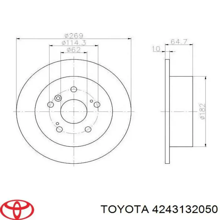 4243132050 Toyota диск гальмівний задній