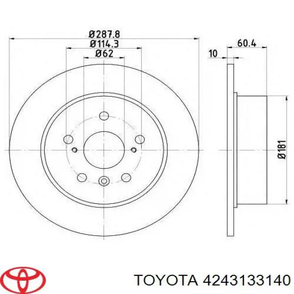 Купити 4243133140 Toyota Диск заднього гальма