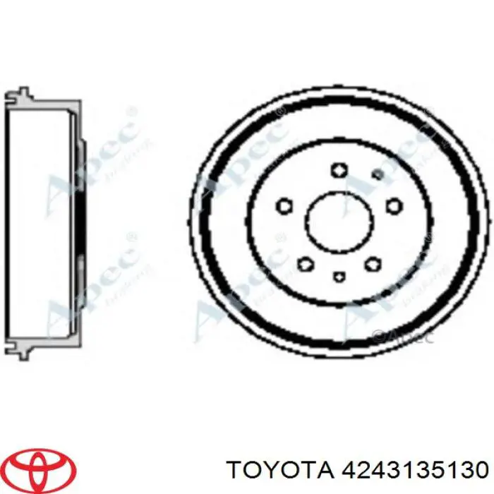 Барабан гальмівний задній Toyota Hiace 2 (H5) (Тойота Хайейс)