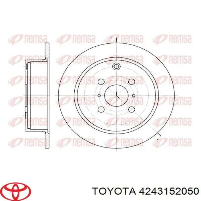 Диск гальмівний задній Toyota 4243152050
