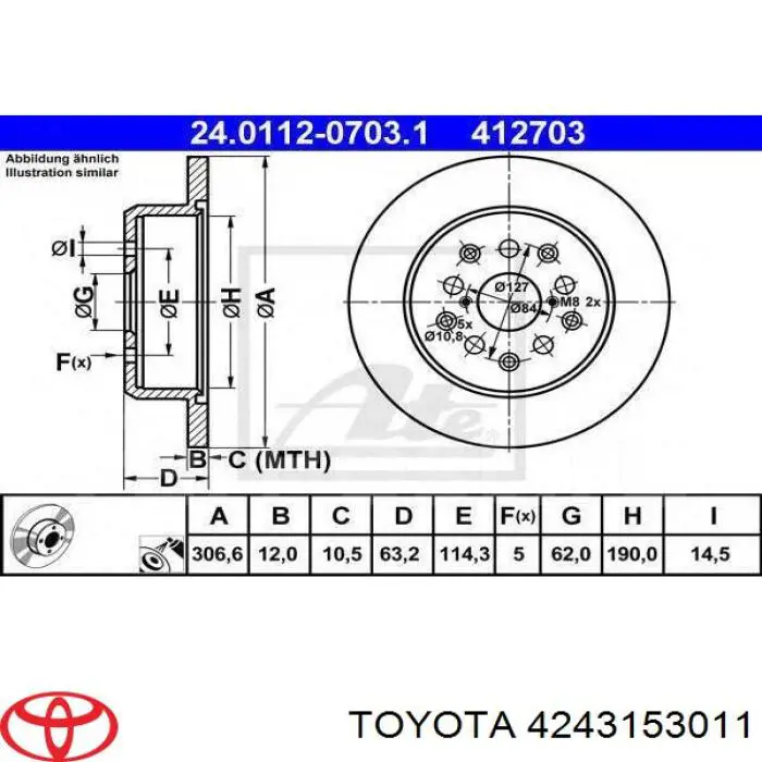Гальмівні диски 4243153011 Toyota
