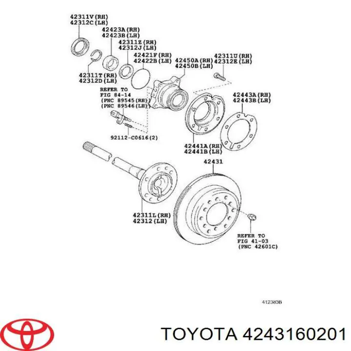 4243160201 Toyota диск гальмівний задній