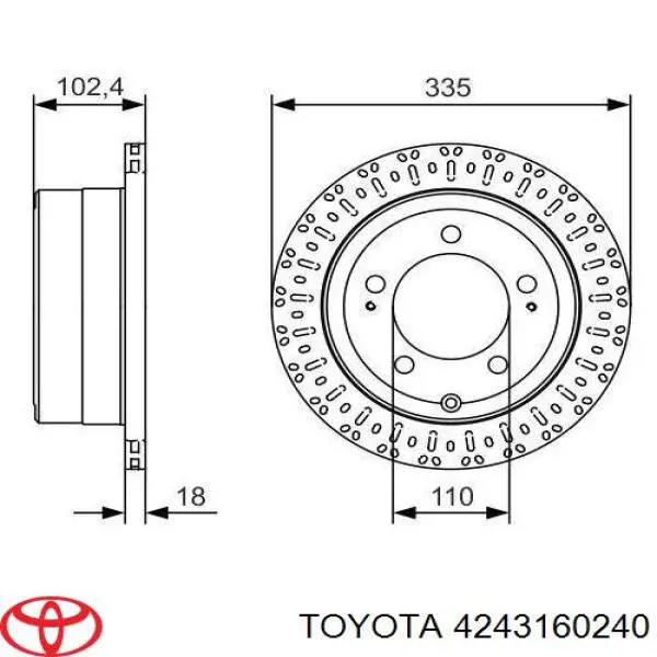 Задні дискові гальма Toyota 4243160240 ціна, від 65.83 USD