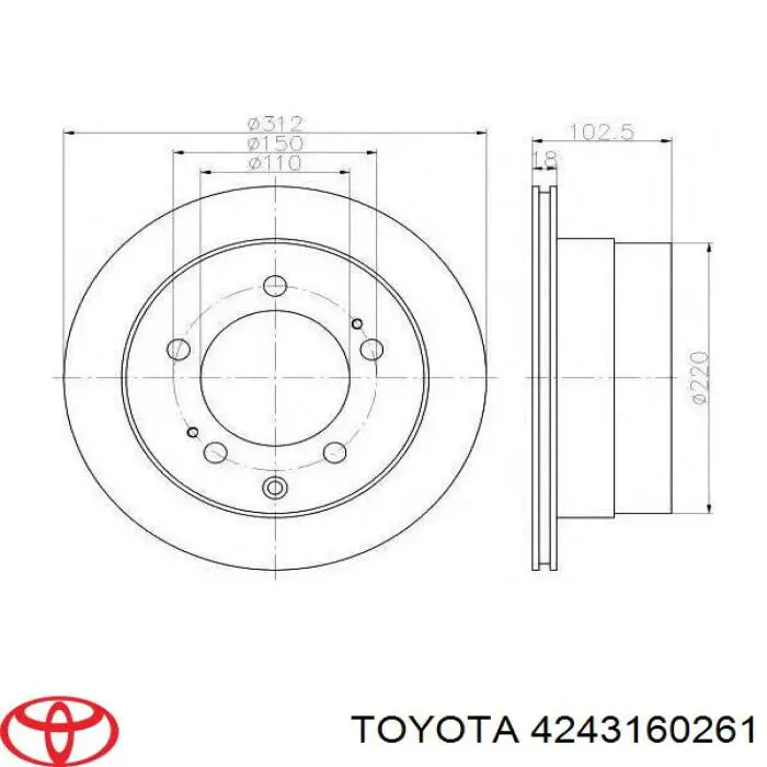 Гальмівні диски 4243160261 Toyota