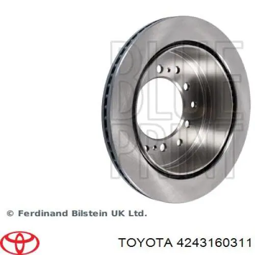 Диск гальмівний задній Toyota 4243160311