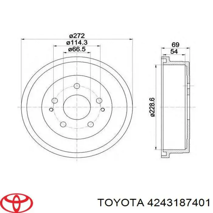 Купити 4243187401 Toyota Барабан гальмівний задній
