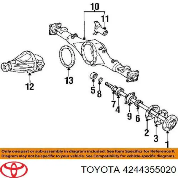 Купити 4244355020 Toyota Прокладка фланця задньої піввісі