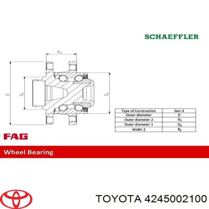 Маточини задніх коліс Toyota 4245002100 ціна, від 55.33 USD