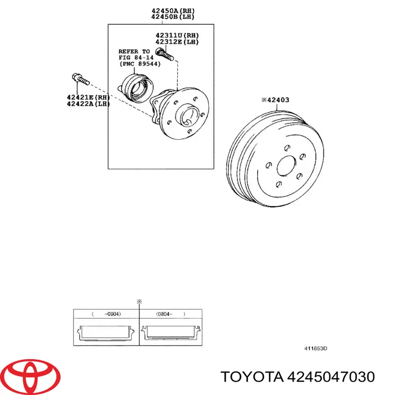 Маточини задніх коліс Toyota 4245047030 ціна, від 56.95 USD