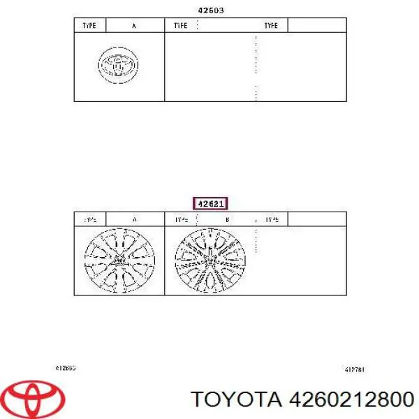 Ковпак колісного диска 4260212800 Toyota