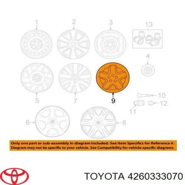 Купити 4260333070 Toyota Автомобільні ковпаки