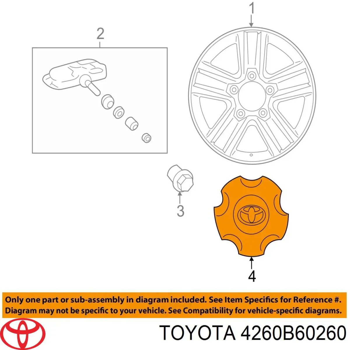 Ковпак колісного диска 4260B60260 Toyota