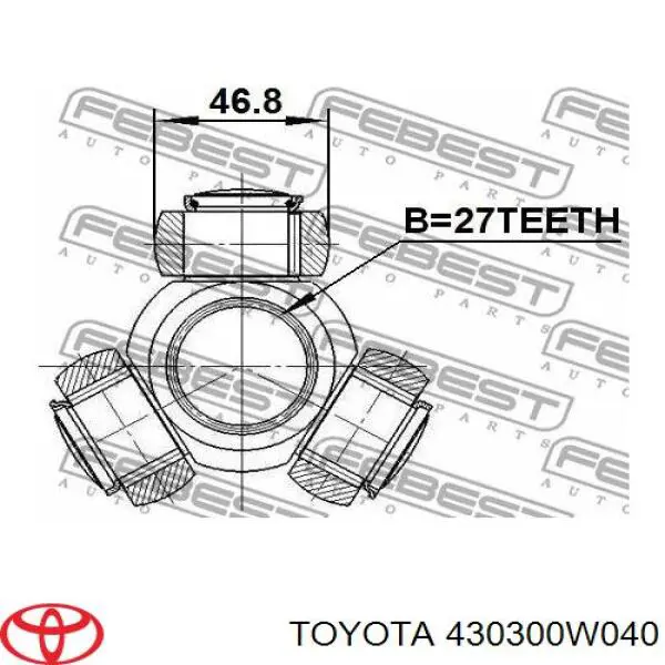 Купити 430300W040 Toyota ШРУС внутрішній правий