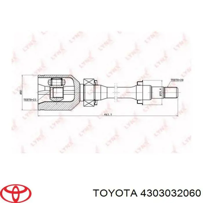 ШРУС внутрішній, задній Toyota 4303020030 ціна, від  USD