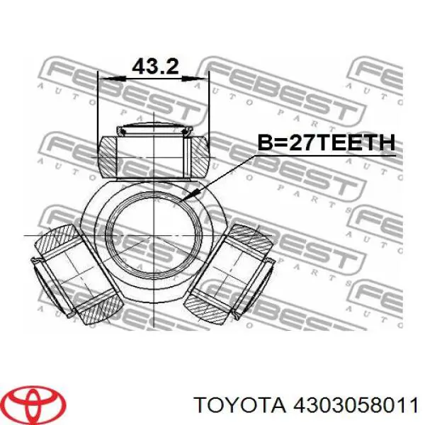 ШРКШ внутрішній, передній, правий Toyota 4303058011 ціна, від 75.09 USD