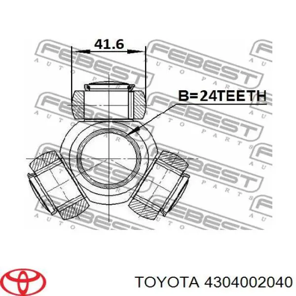 4304002040 Toyota шрус внутрішній, передній, лівий