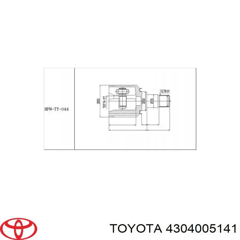 ШРКШ внутрішній, передній, лівий Toyota 4304005142 ціна, від 54.41 USD