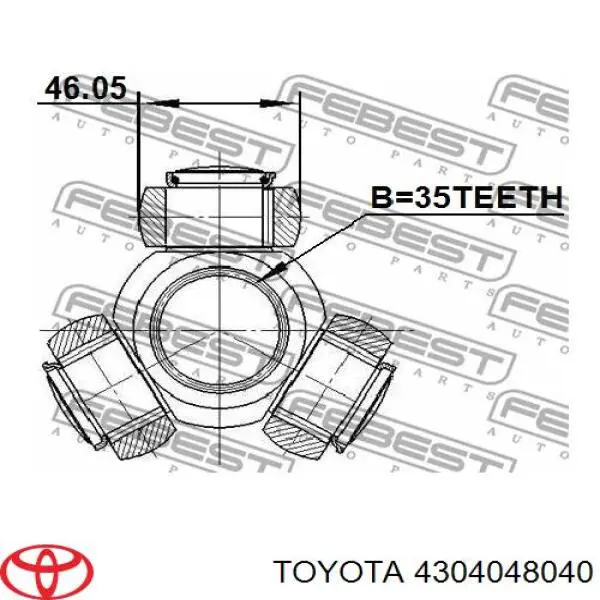 Шарнір кутових швидкостей передній лівий Toyota 4304048040 ціна, від 240.67 USD