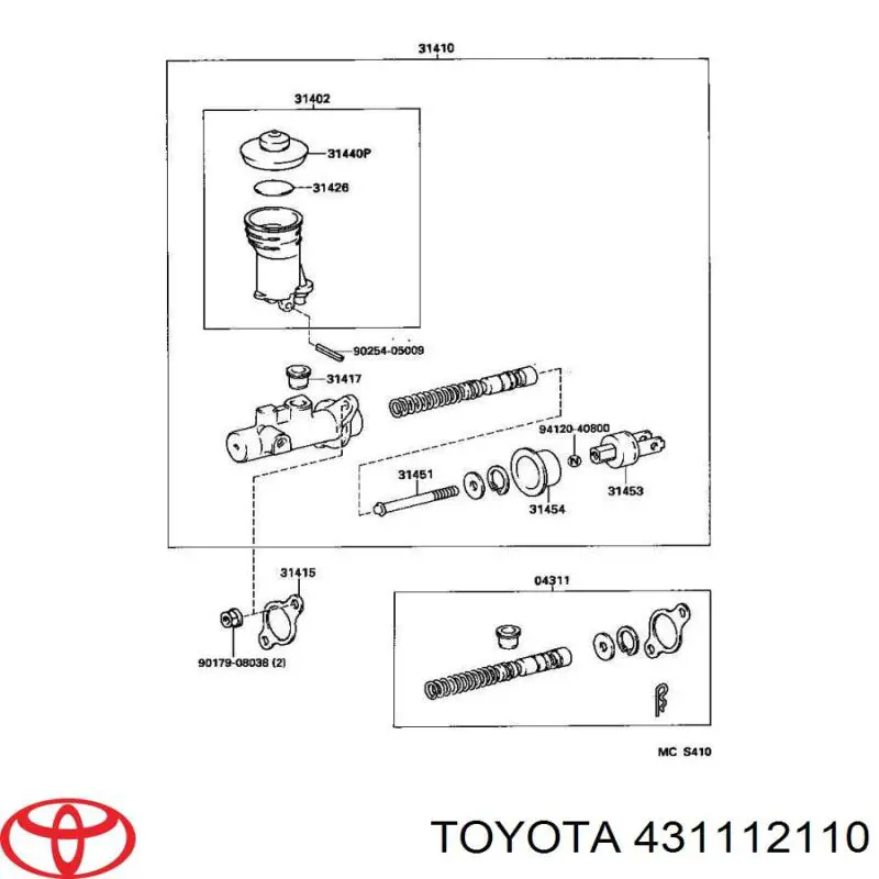 431112110 Toyota ремкомплект головного гальмівного циліндру