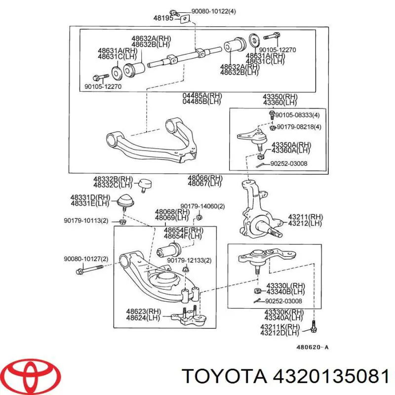 Цапфа - поворотний кулак передній, правий Toyota Sequoia (Тойота Секвойя)