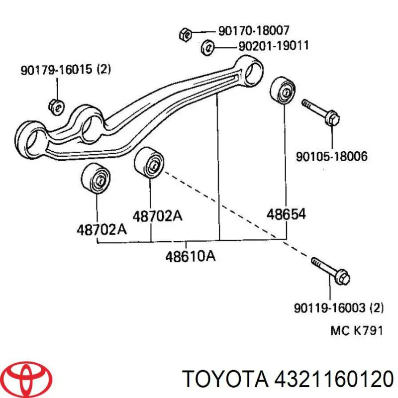 4321160110 Toyota Цапфа - поворотний кулак передній, правий