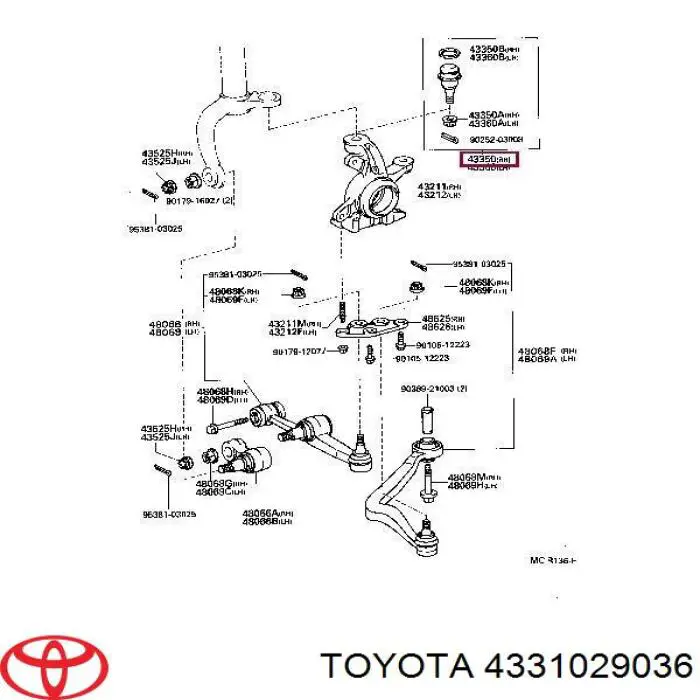  Toyota 4331029036 ціна, від 70.85 USD