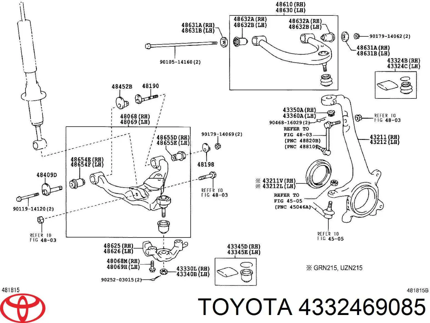 4332469085 Toyota пильник опори кульової верхньої