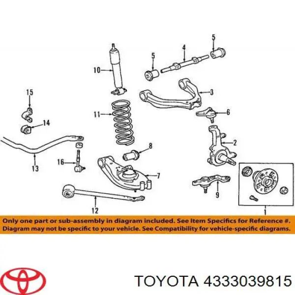 Купити 4333039815 Toyota Кульова опора, нижня, права