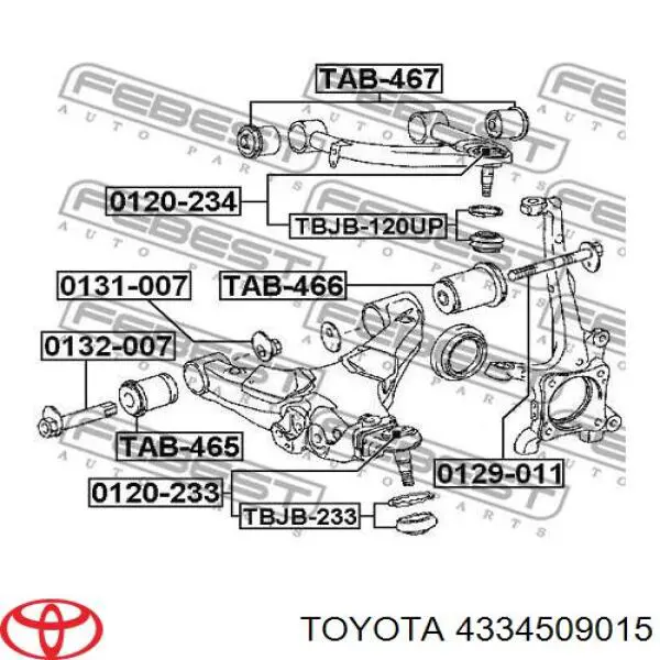 Пильник опори кульової нижній TOYOTA 4334509015