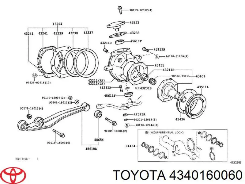 Цапфа - поворотний кулак передній Toyota Hilux (N) (Тойота Хайлюкс)