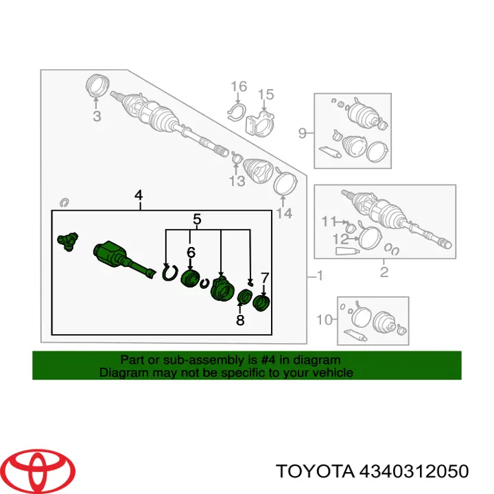  ШРУС внутрішній правий Toyota Corolla 