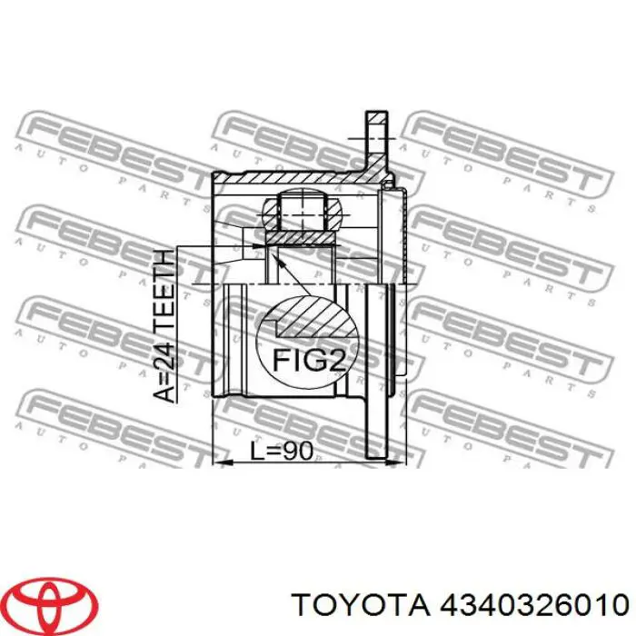 Передній внутрішній шрус на Toyota Hiace IV 