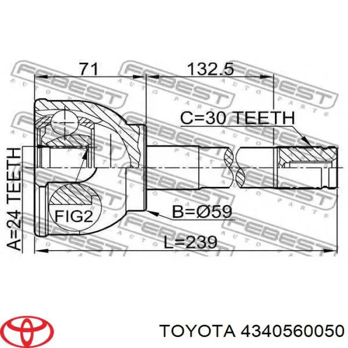 Купити 4340560050 Toyota Шарнір приводу зовнішній